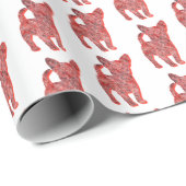 Chihuahua kersthond Schattige silhouet wit cadeau Cadeaupapier (Rol Hoek)