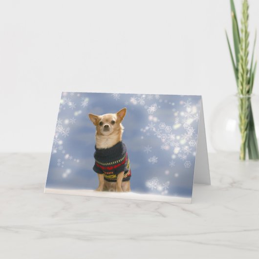 Chihuahua kerstkaart feestdagen kaart (Voorkant)