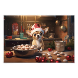 Chihuahua Kerstkoekjes Feestelijke vakantie Foto Afdruk