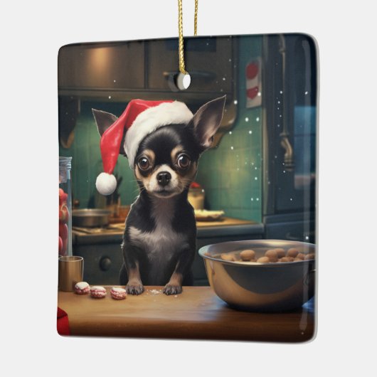 Chihuahua Kerstkoekjes Vakantie Keramisch Ornament (Links)