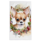 Chihuahua Kerstkrans Feestelijke Pup Klein Cadeauzakje (Achterkant)