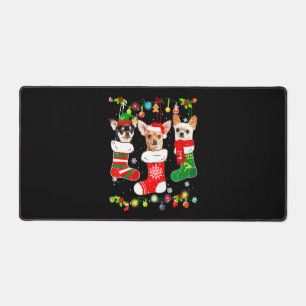 Chihuahua kerstlampjes bureaumat