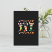 Chihuahua kerstlampjes Funny Xmas Hondenliefhebber Kaart (Staand voorkant)