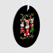 Chihuahua kerstlampjes ornament (voorkant)