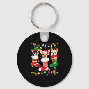 Chihuahua kerstlampjes sleutelhanger