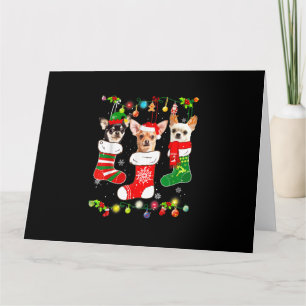 chihuahua kerstlichten cadeau grappig xmas hond li kaart
