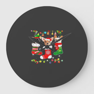 Chihuahua Kerstlichten Kerstmis Hond Klassiek T-Sh Grote Klok