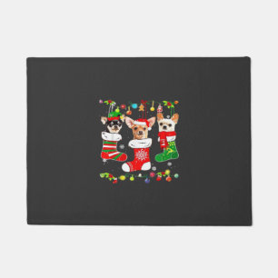 Chihuahua Kerstlichten Xmas Hond Klassiek T-Shirt Deurmat