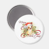 Chihuahua kerstmagneet magneet (Voorkant / Achterkant)