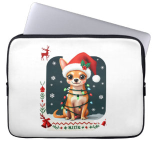 Chihuahua Kerstman lelijke trui Hond Liefhebber X Laptop Sleeve