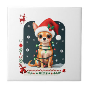 Chihuahua Kerstman Lelijke Trui Hond Liefhebber X Tegeltje