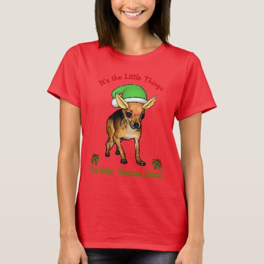 Chihuahua KerstMerry T-shirt (Voorkant)