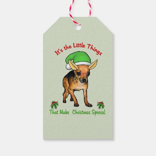 Chihuahua Kerstmis Cadeaulabel (Achterkant)