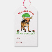Chihuahua Kerstmis Cadeaulabel (Voorkant)