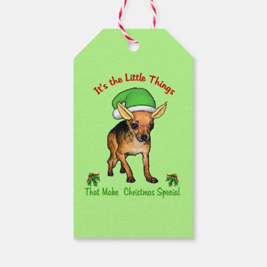 Chihuahua Kerstmis Cadeaulabel (Achterkant)