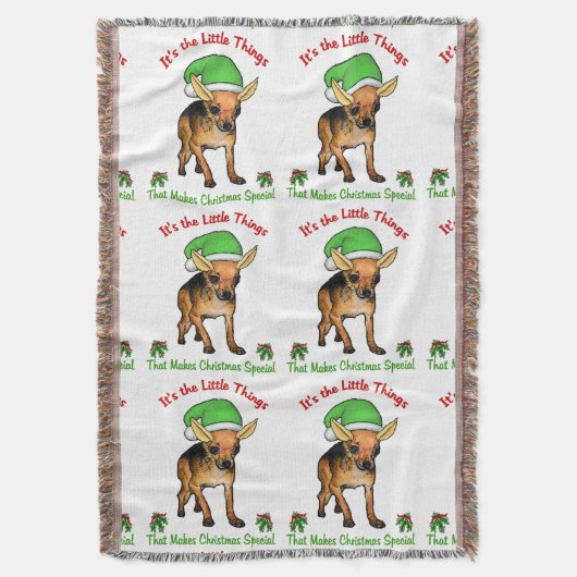 Chihuahua Kerstmis Deken (Voorkant Verticaal)