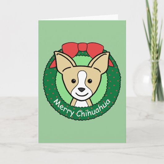 Chihuahua Kerstmis Feestdagen Kaart (Voorkant)
