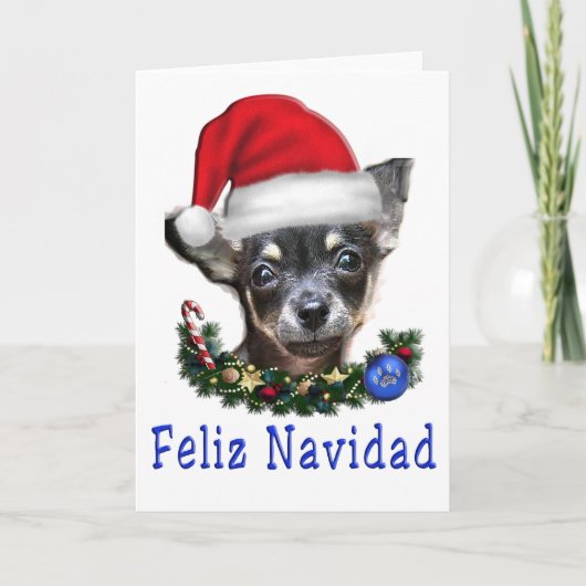 Chihuahua Kerstmis Feestdagen Kaart (Voorkant)