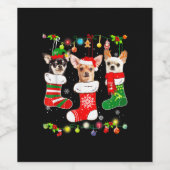 chihuahua kerstmis geeft grappige kersthond lov wijn etiket (Enkel label)