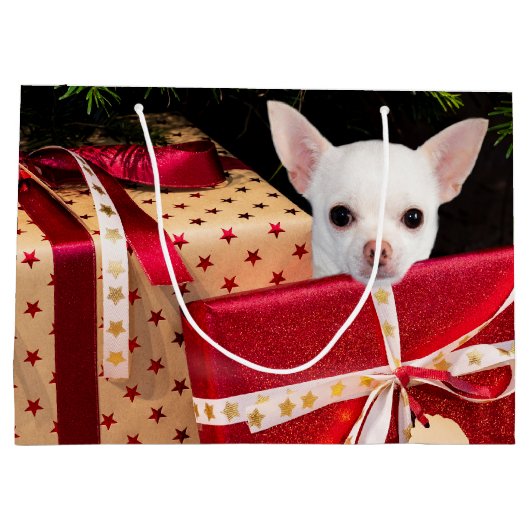 Chihuahua Kerstmis Groot Cadeauzakje (Achterkant)
