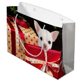 Chihuahua Kerstmis Groot Cadeauzakje (Achterkant Gekanteld)
