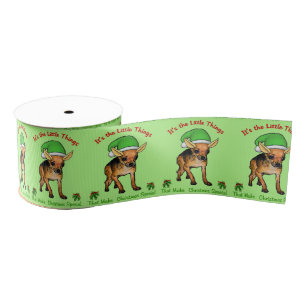 Chihuahua Kerstmis Grosgrain Lint