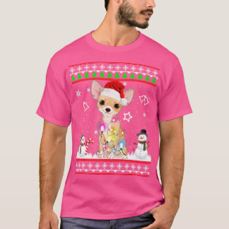 Chihuahua Kerstmis Hond Licht T-shirt