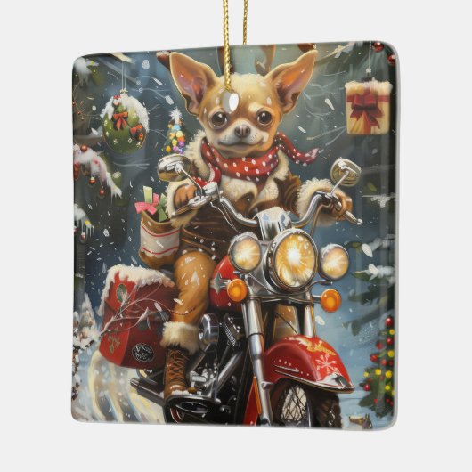 Chihuahua Kerstmis Keramisch Ornament (Links)