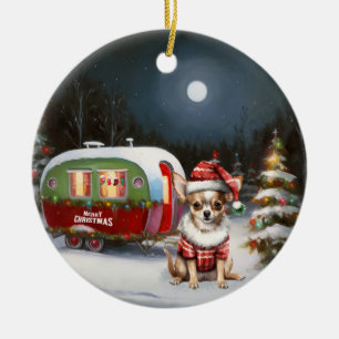 Chihuahua Kerstmis Keramisch Ornament