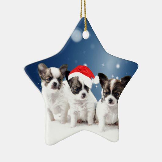 Chihuahua Kerstmis Keramisch Ornament (Rechts)