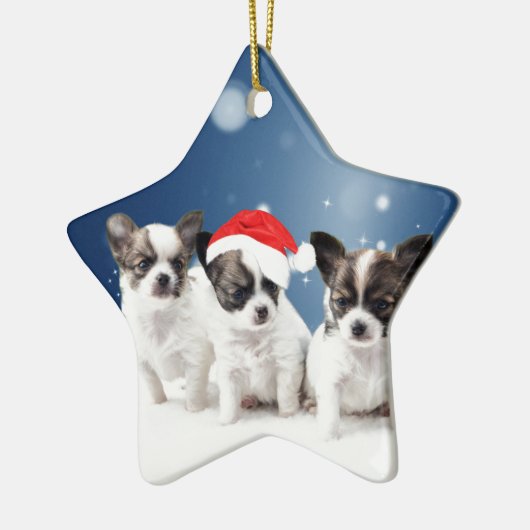 Chihuahua Kerstmis Keramisch Ornament (Links)