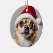 Chihuahua Kerstmis Keramisch Ornament (Rechts)