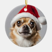 Chihuahua Kerstmis Keramisch Ornament (Voorkant)