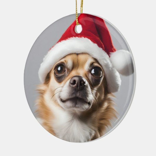 Chihuahua Kerstmis Keramisch Ornament (Links)