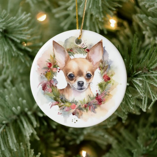 Chihuahua Kerstmis Keramisch Ornament (Boom)
