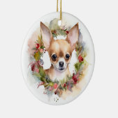 Chihuahua Kerstmis Keramisch Ornament (Rechts)