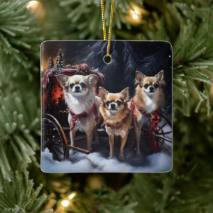 Chihuahua Kerstmis Keramisch Ornament