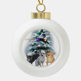 Chihuahua Kerstmis Keramische Bal Ornament