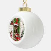 Chihuahua Kerstmis Keramische Bal Ornament (Rechts)