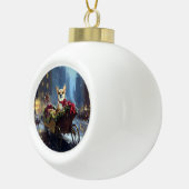 Chihuahua Kerstmis Keramische Bal Ornament (Rechts)