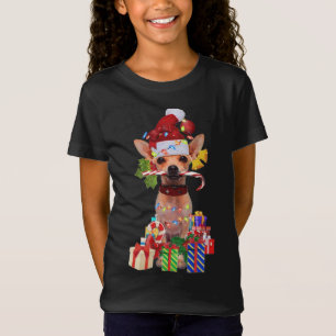 chihuahua Kerstmis Kerstman Hoed Xmas Lights chihu T-shirt