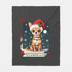 Chihuahua Kerstmis Kerstman Verschrikkelijke Trui  Fleece Deken