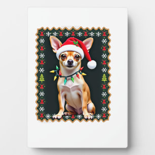 Chihuahua Kerstmis Kerstman Verschrikkelijke Trui Fotoplaat