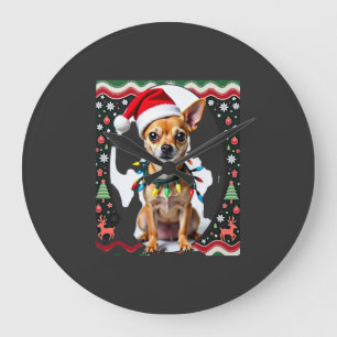 Chihuahua Kerstmis Kerstman Verschrikkelijke Trui Grote Klok