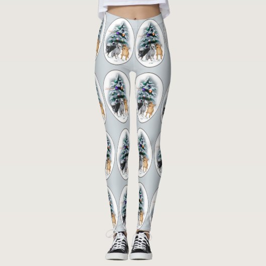 Chihuahua Kerstmis Leggings (Voorkant)