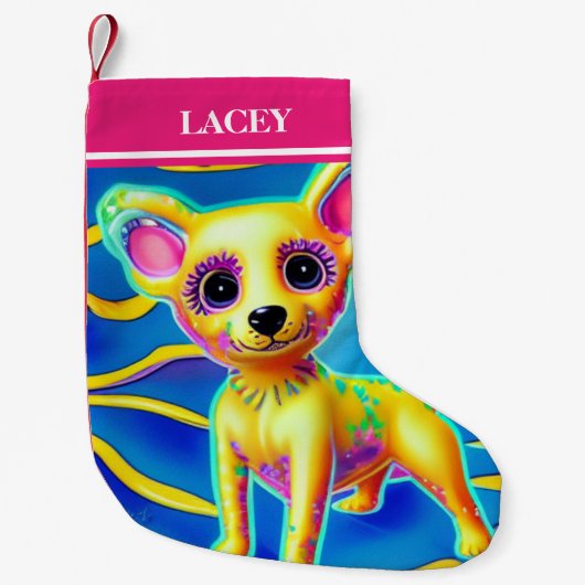 CHIHUAHUA Kerstmis met naam. Kleine Kerstsok (Voorkant)