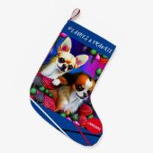 CHIHUAHUA Kerstmis met naam. Kleine Kerstsok (Voorkant (Hangend))
