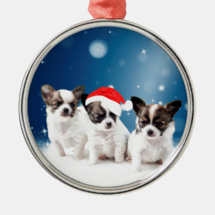 Chihuahua Kerstmis Metalen Ornament
