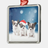 Chihuahua Kerstmis Metalen Ornament (Links)
