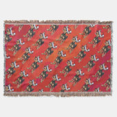 Chihuahua Kerstmis op rood Deken (Voorkant)